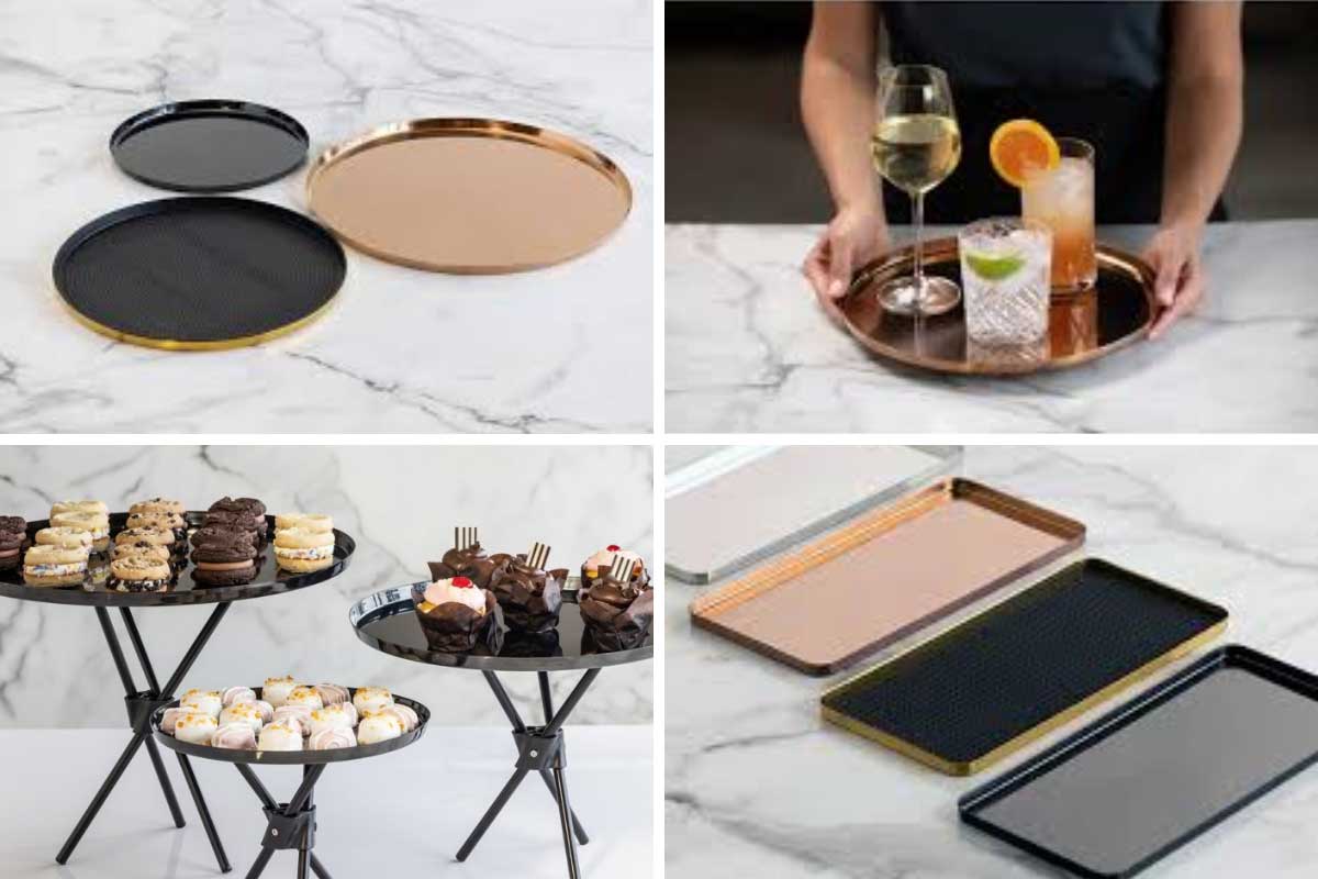Service Ideas Modern Edge Trays and Tray-Pod Risers